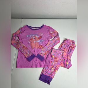 Disney Pixar Girls Cotton Pajama Set Size 10 Pink Purple